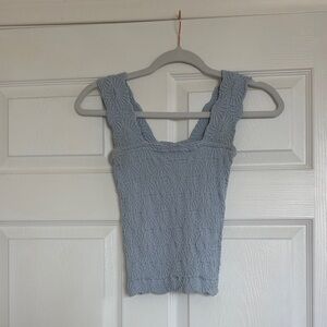 Light Blue Textured Tank Top